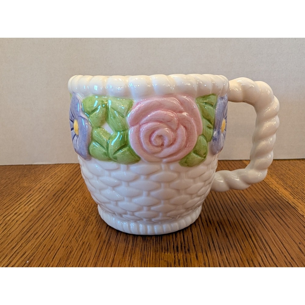 Hallmark Basket Weave Floral Mug, Mother's Day
